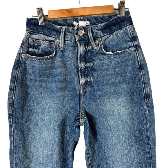 GOOD AMERICAN Good Vintage w/ Jagged Step Hem GV050T Indigo 043 - Picture 4 of 12